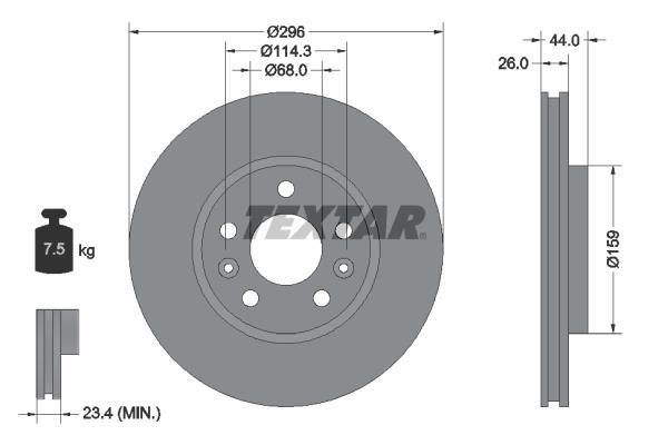 Disques de frein TEXTAR ref. 92300703