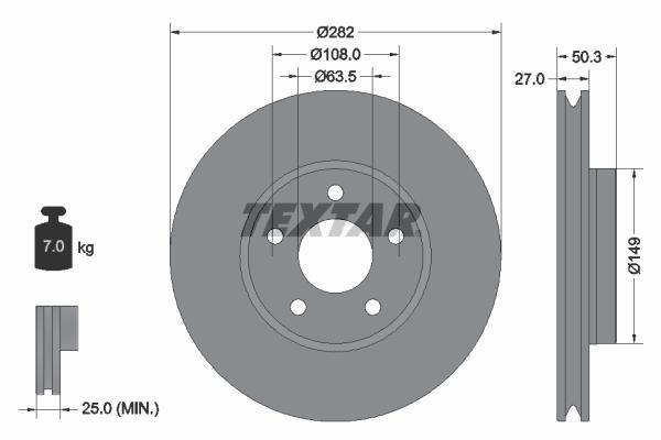 Disques de frein TEXTAR 92303405