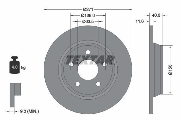 Disques de frein TEXTAR 92303503
