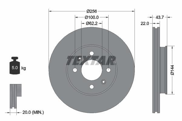 Disques de frein TEXTAR 92304603