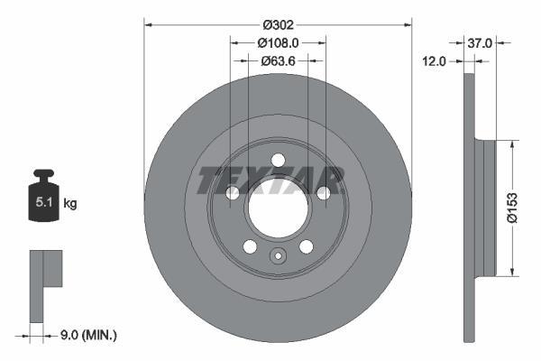 Disques de frein TEXTAR 92304703