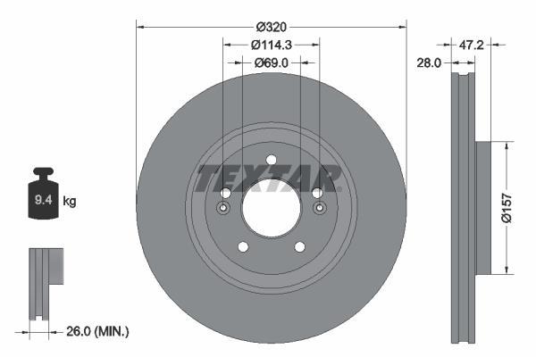 Disques de frein TEXTAR 92306303