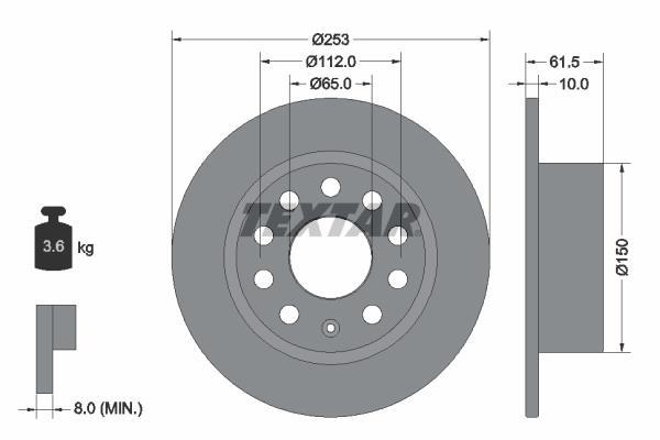 Disques de frein TEXTAR 92306603