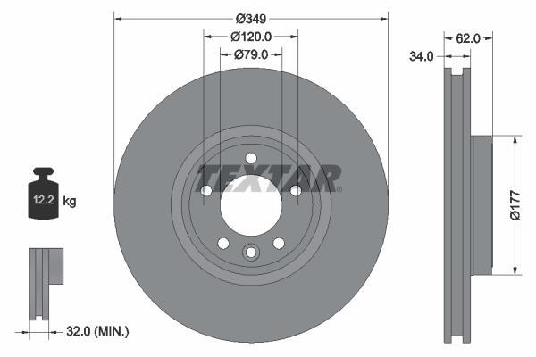 Disques de frein TEXTAR ref. 92307605