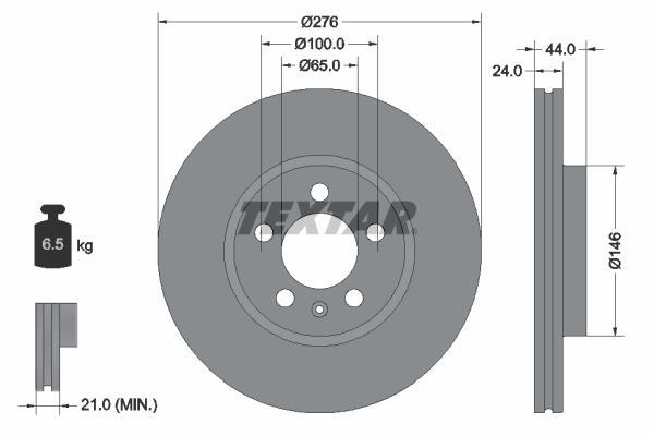 Disques de frein TEXTAR ref. 92313703
