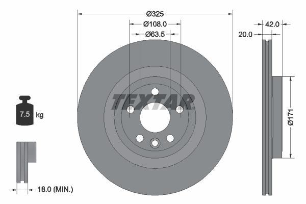 Discos de travão TEXTAR ref. 92314305
