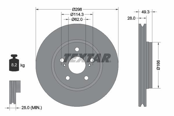 Disques de frein TEXTAR 92315703