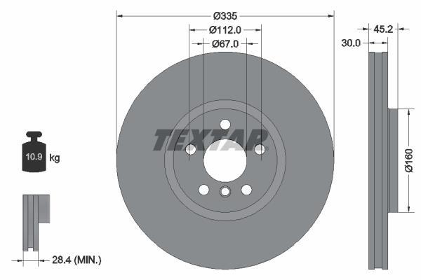 Disques de frein TEXTAR ref. 92316205