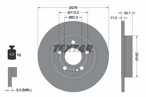 Disques de frein TEXTAR 92316803
