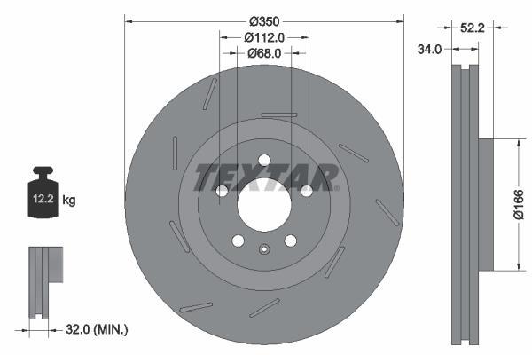 Disco de frenos delantero izquierdo TEXTAR ref. 92319005