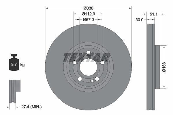 Discos de travão TEXTAR 92323305