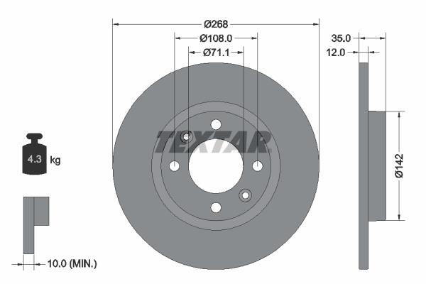 Discos de travão TEXTAR ref. 92325903