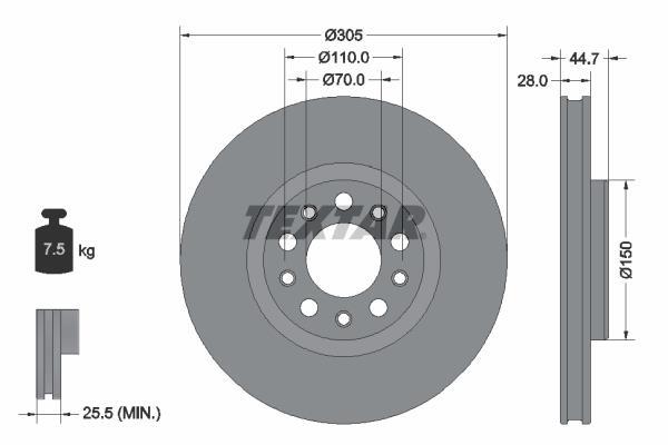 Disques de frein TEXTAR 92326305