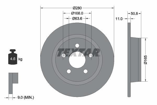 Disques de frein TEXTAR 92326403
