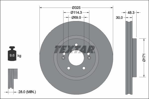 Disques de frein TEXTAR 92337103