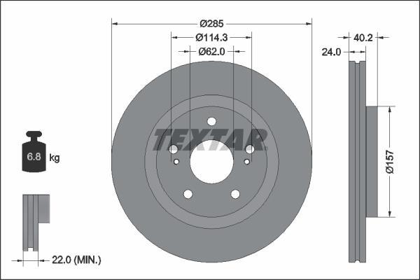 Disques de frein TEXTAR 92337303