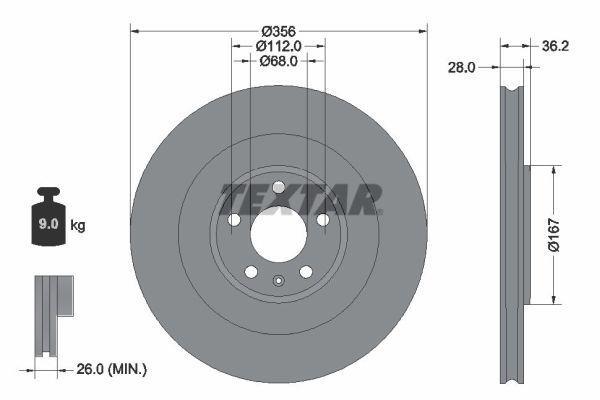 Disques de frein TEXTAR 92341205