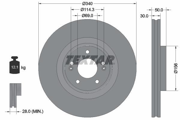 Discos de travão TEXTAR 92342803