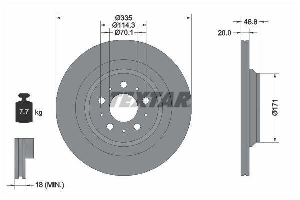 Disques de frein TEXTAR ref. 92343303
