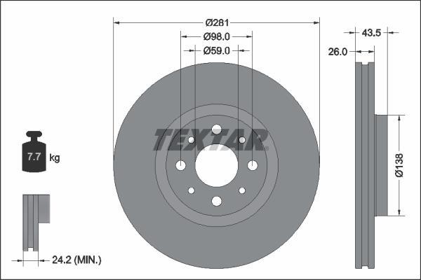 Disques de frein TEXTAR 92344703