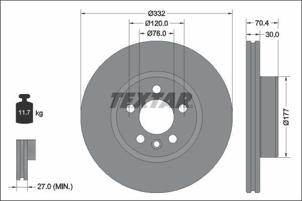 Discos de travão TEXTAR 92345105