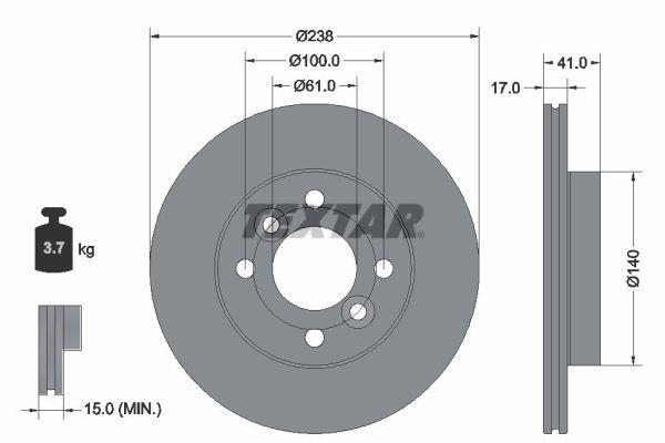Disques de frein TEXTAR ref. 92350903