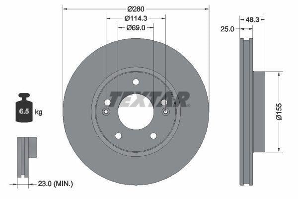 Disques de frein TEXTAR ref. 92351203