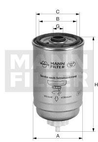 Filtre à carburant (Filtre à gasoil) MANN-FILTER ref. WK 842/2 (10)