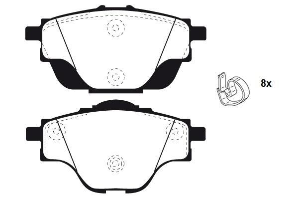 Jeu de 4 plaquettes de frein Raicam RA.1004.0