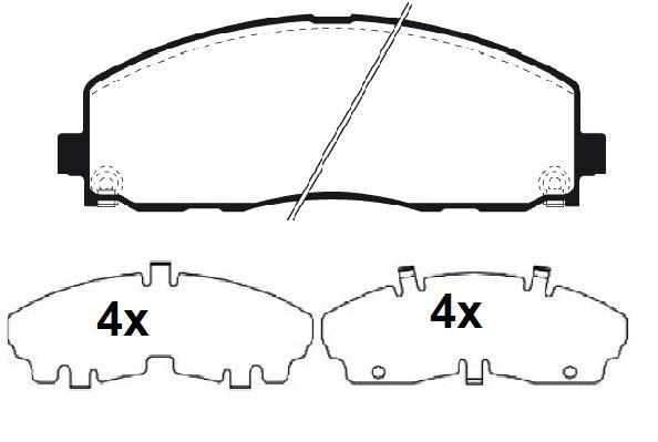 Jeu de 4 plaquettes de frein Raicam RA.1167.0