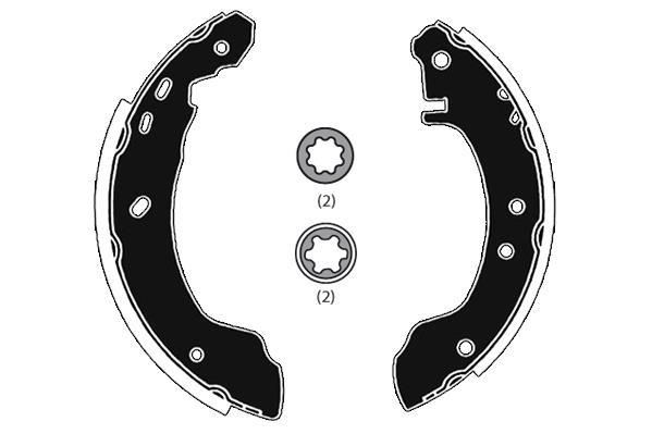 Jeu de 4 mâchoires de frein (Garniture de frein à tambour) Raicam RA26780