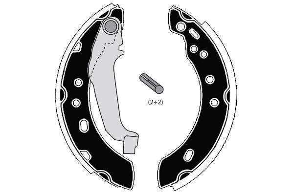 Jeu de 4 mâchoires de frein Raicam RA27090