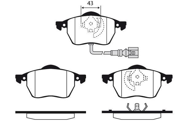 Jeu de 4 plaquettes de frein Raicam RA.0429.3