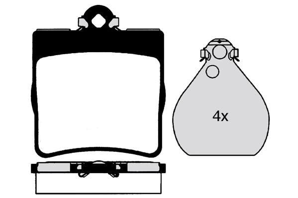 Jeu de 4 plaquettes de frein Raicam RA.0737.0