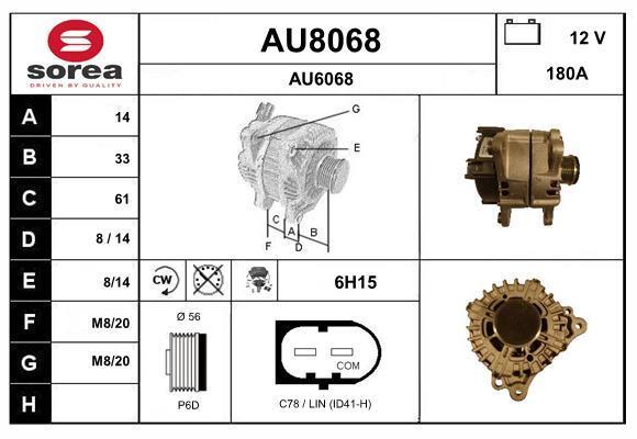 Alternador SNRA ref. AU8068