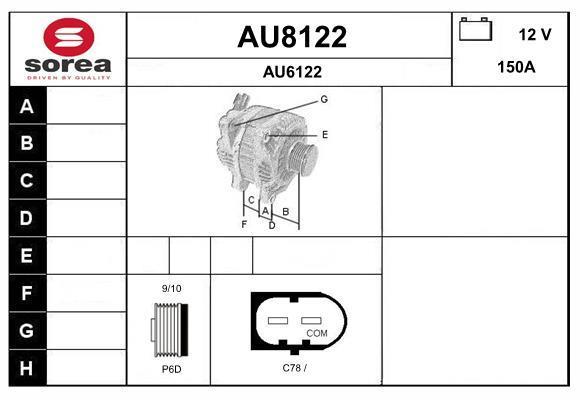 Alternador SNRA AU8122