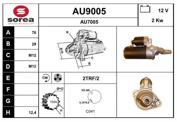Motor de arranque SNRA ref. AU9005