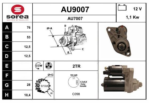 Démarreur SNRA ref. AU9007