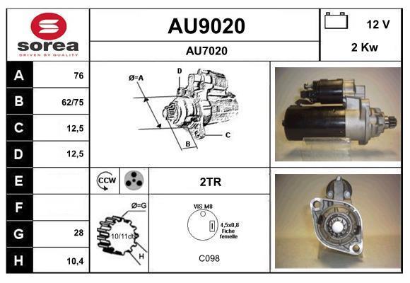 Motor de arranque SNRA ref. AU9020