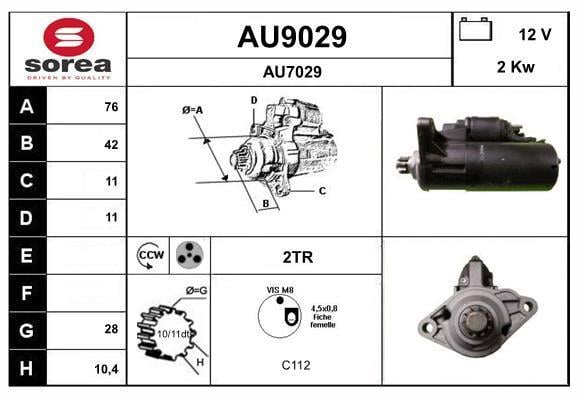 Motor de arranque (Arrancador) SNRA ref. AU9029