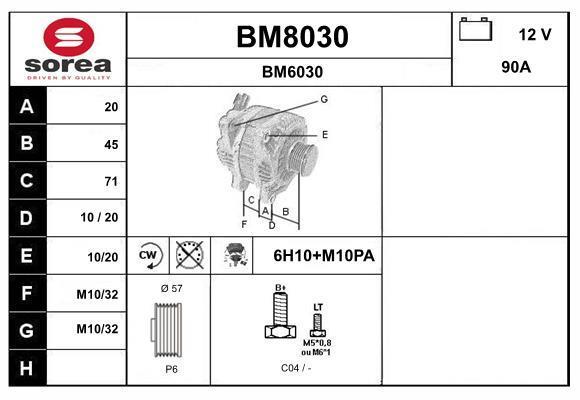 Alternateur SNRA BM8030