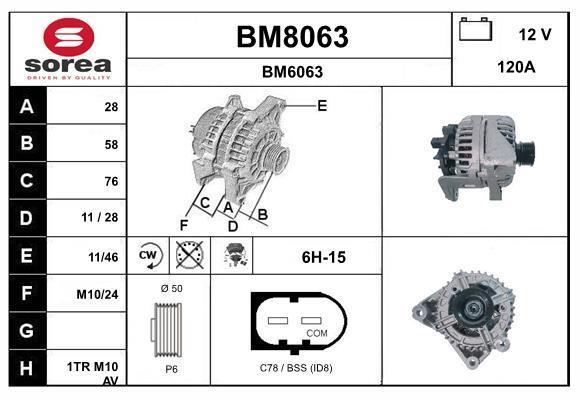 Alternador SNRA BM8063 al mejor precio - Oscaro