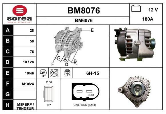 Alternador SNRA ref. BM8076