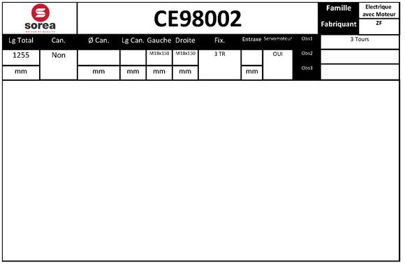 Crémaillère de direction SNRA CE98002