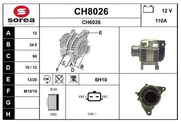 Alternador SNRA ref. CH8026