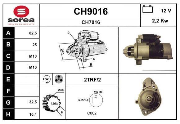Motor de arranque SNRA ref. CH9016