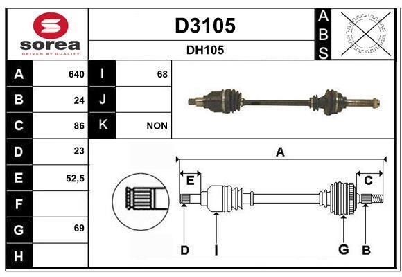 Cardan SNRA ref. D3105