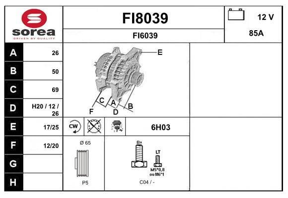Alternateur SNRA FI8039