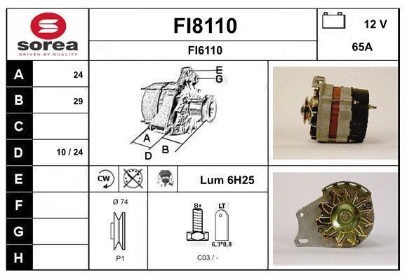 Alternateur SNRA ref. FI8110