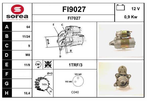 Motor de arranque SNRA ref. FI9027